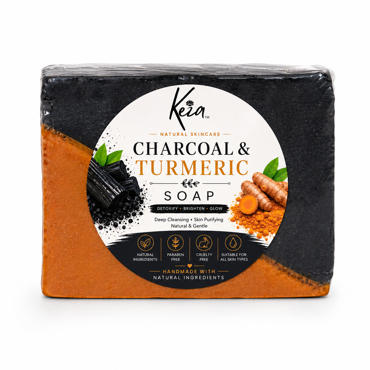Charcoal & Turmeric Soap | Detox + Brighten Bar